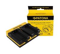 Patona Caricabatterie doppio per Casio NP-50 Exilim EXV7 EX-V7 EXV8 EX-V8 in avo Micro-USB