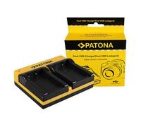 Patona Caricabatterie doppio per Konica Minolta Minolta NP-200 Dimage X Xg Xi Xt Xt Biz in avo Micro-USB