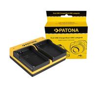 Patona Caricabatterie doppio per Samsung BP-80W SCD385SC SC-D385SC VPD381 VP-D381 VPDX100 incl. Micro-USB Ka