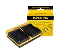 Patona Caricabatterie doppio per Samsung BP-90A HMX HMXE100P HMX-E100P HMXE10BP HMX-E10BP incl. Micro-USB Ka