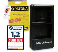 PATONA Caricabatterie doppio USB-C/Micro-USB per Panasonic DMW-BLC12 BLC12E | Mini caricabatterie da viaggio per Lumix DMC FZ300 FZ330 FZ1000 FZ2000 G5 G6 G70 G81 G91 GH2 GX8