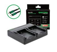 Patona Caricabatterie Premium Dual PD Performance per Pentax D-LI109 incl. ingresso/uscita USB-C