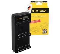 PATONA Caricatore Doppio LCD Compatibile con Sony NP-FM500H NP-F970 NP-F980 NP-F960 NP-F950 NP-F930 NP-F750 NP-F550 NP-FM30 NP-FM50 NP-FM70 NP-FM90 NP-QM51 NP-QM71 NP-QM91D Batterie