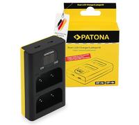 PATONA BLX-1 Caricabatteria (1713 USB Dual LCD Mini) compatibile con OM System Olympus OM-1 / Alimentazione tramite USB-C o Micro USB