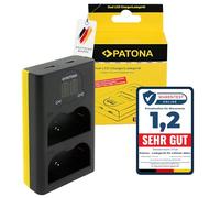 PATONA Caricatore Dual LCD USB adatto per Nikon EN-EL3e Olympus BLM1 BLM5 Pentax D-LI50 Samsung SLB-1674 Batteria - Ricarica rapida sicura USB-C & Micro-USB