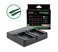 Patona Caricatore PremiumDual PD Performance per Nikon EN-EL20 incl. ingresso/uscita USB-C