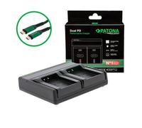 Patona Caricatore PremiumDual PD Performance per Nikon EN-EL24 incl. ingresso/uscita USB-C