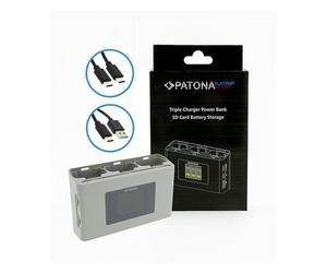 Patona Caricatore triplo Platinum BC-JMI2B DJI Mini 2 Mavic Mini