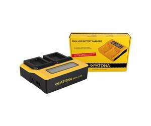 Patona Caricatore USB doppio LCD per Sony NPFW50