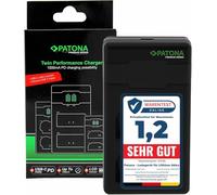 PATONA DMW-BLK22 DMW-BLF19 - PD Performance Caricatore (1500 mA), USB-C Mini Dual LCD, capace PD/QC (161942) DC S5 S5D S5K S5-X S5II S5-IIX GH5 GH5-II GH5S DC-GH6 DC-GH7 G9