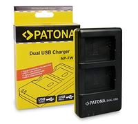 PATONA Doppio Caricabatteria USB-C per NP-FW50 Batteria Compatibile con Sony RX1R III DSC-RX1RM3 DSC-RX10 Mark II III IV Alpha A7 A7S A7R A7II A5000 A6000 A6300 A6400 A6500 NEX-3 NEX-5 NEX-6
