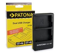 PATONA Dual Caricabatterie fotocamera USB-C/Micro-USB Canon LP-E8 LPE8 | Mini caricabatterie da viaggio per EOS 550D 600D 650D 700D Rebel T2i T3i T4i T5i Kiss X4 X5 X6i X7i, con cavo USB