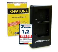 PATONA 1953 - Doppio caricabatterie USB per batteria - Compatibile con Olympus Li-90b Li-92b / Compatibile con Ricoh DB-110