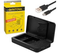 PATONA Dual Caricabatterie USB-C/USB-A/Micro-USB per Panasonic DMW-BLK22