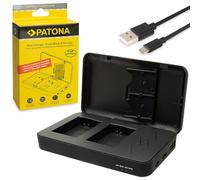 PATONA Dual Caricabatterie USB-C/USB-A/Micro-USB per Sony NP-FW50 NPFW50 | Mini caricabatterie per Alpha 7 6400 6500 A7S A7R A7II ZV-E10 DSC RX10 Mark II III IV RX1R III DSC-RX1RM3