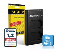 PATONA Dual Caricatore USB-C/Micro-USB per NP-BX1 Batteria | Mini Caricabatterie da viaggio compatibile con CyberShot DSC RX1, RX1R II, RX100 I-VII, HX50 HX60 HX80 HX90 HX99 WX500