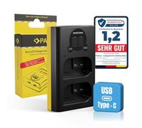 PATONA Dual LCD Caricabatterie USB-C (5V/2,1A) per Panasonic DMW-BLK22 | Mini caricabatterie da viaggio per Lumix DC S9 S5 S5II S5K G9 G9II GH5 GH5II GH5S GH6 GH7, con cavo USB