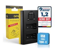 PATONA Dual LCD Caricabatterie USB-C/Micro-USB per Fujifilm NP-W126s W126