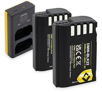 PATONA LCD Caricabatterie USC-C con 2x DMW-BLK22 PROTECT Batterie 2400mAh compatibile con Panasonic Lumix DC-S9 DC-S5 S5II S5II-X S5 IIX S5K DC-G9 G9 II DC-GH5 GH5 II GH5S DC-GH6 GH6 DC-GH7 GH7
