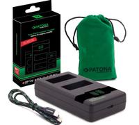 PATONA NP-W126s NP-W126 - Caricatore per batteria (1000 mA), USB Mini Dual LCD, compatibile con USB-C PD/QC (161957)
