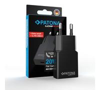 PATONA Platinum Adattatore PD20W USB-C nero con PPS, tecnologia GaN, Power Delivery 3.0 QC3.0, Caricatore rapido 20W, 5V/3A, 9V/2.22A, 12V/1.67A per smartphone, tablet e dispositivi USB C