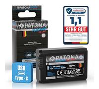 PATONA Platinum Batteria Ricambio per Sony NP-FW50 1100mAh con USB-C | Ricambio per Alpha 7, 7R, 7II, 7S, A6000, A6300, A6400, A6500, ZV-E10, RX10 Mark I-IV, RX1R III