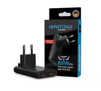 PATONA Platinum PD65W Adattatore nero, GaN-Technologie, 2x USB-C PD/QC3.0
