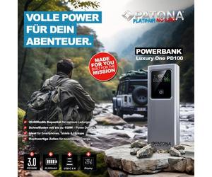 Patona Platinum Powerbank Luxury One PD100W 20.000mAh 2xUSB-C PD3.0 1xUSB-A