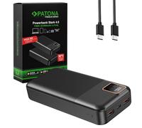 PATONA Power Bank Premium 20000 mAh PD 22,5 W | 74 Wh ricarica rapida Power | Con batteria ai polimeri di litio, 2 power bank USB A - 1 USB-C 5 A max, protezione contro sovraccarico, cortocircuito