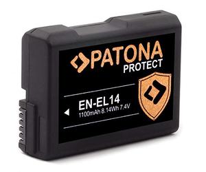 PATONA Protect V1 EN-EL14 Batteria EN-EL14a (1100mAh) con sensore NTC e custodia V1
