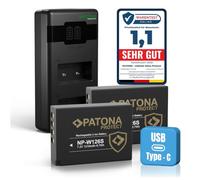 PATONA Set 2X NP-W126S Protect 1210mAh + Caricabatterie PD Dual USB-C