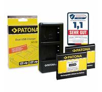 PATONA Set Caricabatterie Dual + batteria 2X NP-BN1 per Sony BN1, 630mAh | Set completo per CyberShot DSC-QX100, DSC-T99 TF1 TX5 TX100V, W710 W730 WX80 WX200