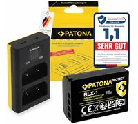 PATONA Set Caricabatterie Dual LCD USB-C + BLX-1 Protect, 2600mAh
