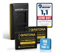 PATONA Set Caricabatterie Dual USB-C + batteria 2X DMW-BLG10, 770mAh | Compatibile con Panasonic DMW BLE9 BLE9E BLG10E DMC-GF6 DMC GF3 GF5 GF6 GX7 GX80 LX100 TZ101 DC GX9 TZ202