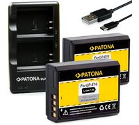 PATONA Set Caricabatterie Dual USB-C + batteria 2X LP-E10 LPE10 per Canon | Set completo per EOS 1100D 1200D 1300D 2000D 4000D Rebel T3 T5 T6 T9 Kiss X50 X70 X80 1DX II