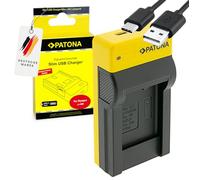 PATONA Slim Caricabatterie USB-C compatibile con Olympus LI-40B, LI-42B, Nikon EN-EL10, Pentax D-LI63 - Caricatore USB compatto per batterie fotocamera - Sicuro, leggero e ideale per i viaggi