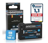 PATONA USB-C Platinum Batteria per Nikon EN-EL14 EN-EL14a, 1030mAh 7.4V