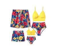 PATPAT-Completo Bikini per la Famiglia, Bikini Hawaiano a Due Pezzi con Lacci e Costume da Bagno Tropicale da Spiaggia, Costume da Bagno per Mamma e Figlia