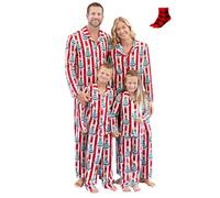 PATPAT Pigiama Natale Famiglia Set Pigiama Natalizio per Tutti i Membri della Famiglia, Adatto a Madre Figlia, Padre Figlio Pigiama Donna Uomo, Regali di Coppia per Il Capodanno e Le Feste di Natale