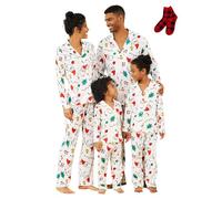 PATPAT Pigiama Natale Famiglia Set Pigiama Natalizio per Tutti i Membri della Famiglia, Adatto a Madre Figlia, Padre Figlio Pigiama Donna Uomo, Regali di Coppia per Il Capodanno e Le Feste di Natale
