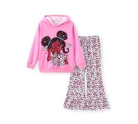 PATPAT Set per bambina: felpa con cappuccio, pantaloni a zampa o harem. Abbigliamento attivo a maniche lunghe, perfetto per outfit Hip Hop e casual. Ideale per uno stile unico e moderno! 9-10 anni