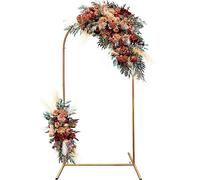 PATPROPS Supporto in metallo per sfondo ad arco nuziale, supporto per sfondo ad arco dorato, per cerimonie nuziali, decorazione per feste nuziali (1,8 x 9,1 m)