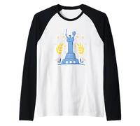 Patria Monumento Ucraina Folk Floral Heritage Art Maglia con Maniche Raglan