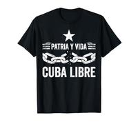 Patria y Vida Cuba Libre Stella Distressed e Catene spezzate Maglietta
