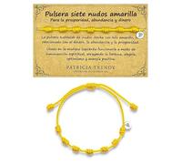 PATRICIA TRENDY - Bracciali sette nodi gialli - Contro il malocchio - Filo giallo destino protezione energia negativa - Amuleto per buona fortuna - Prosperità famiglia amici coppie (Giallo)