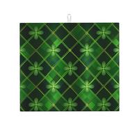 Patrick Clover Tappetino scolapiatti assorbente per bancone della cucina con foglie verdi, tappetino da caffè, scolapiatti con anello per appenderlo, 40,6 x 45,7 cm