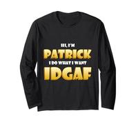 Patrick Costume IDGAF Funny Meme Halloween Costume for Pat Maglia a Manica