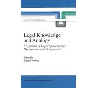 Patrick Nerhot Legal Knowledge and Analogy (Copertina rigida)