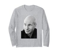 Patrick Stewart Attore Capitano Jean Luc Picard Star Trek 1988 Maglia a Manica