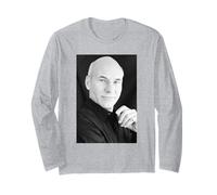 Patrick Stewart Capitano Jean Luc Picard Attore di Star Trek 1988 Maglia a Manica